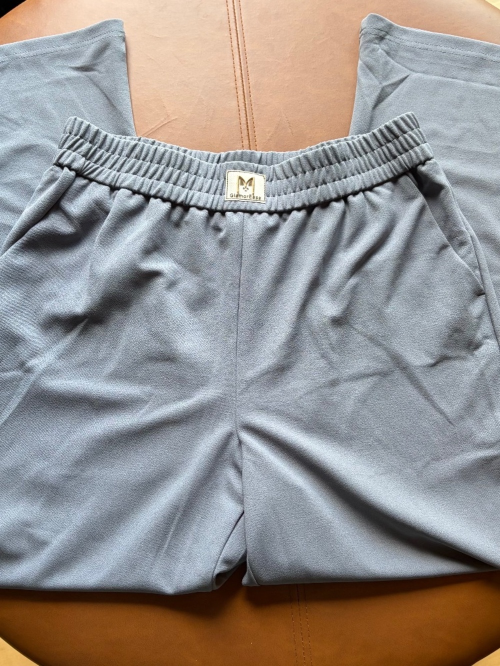 GlamorEase Perfect Drape High-Rise Pull-On Stretch Pants size large petite gray